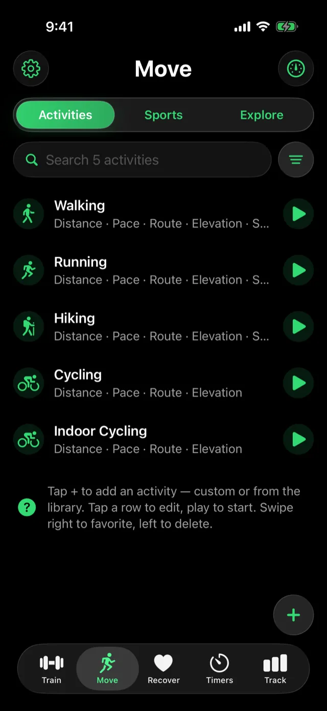 Move → Activities.