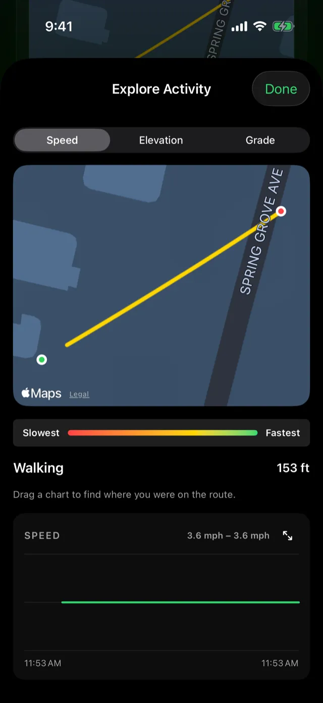 Explore Activity, on the Speed tab.