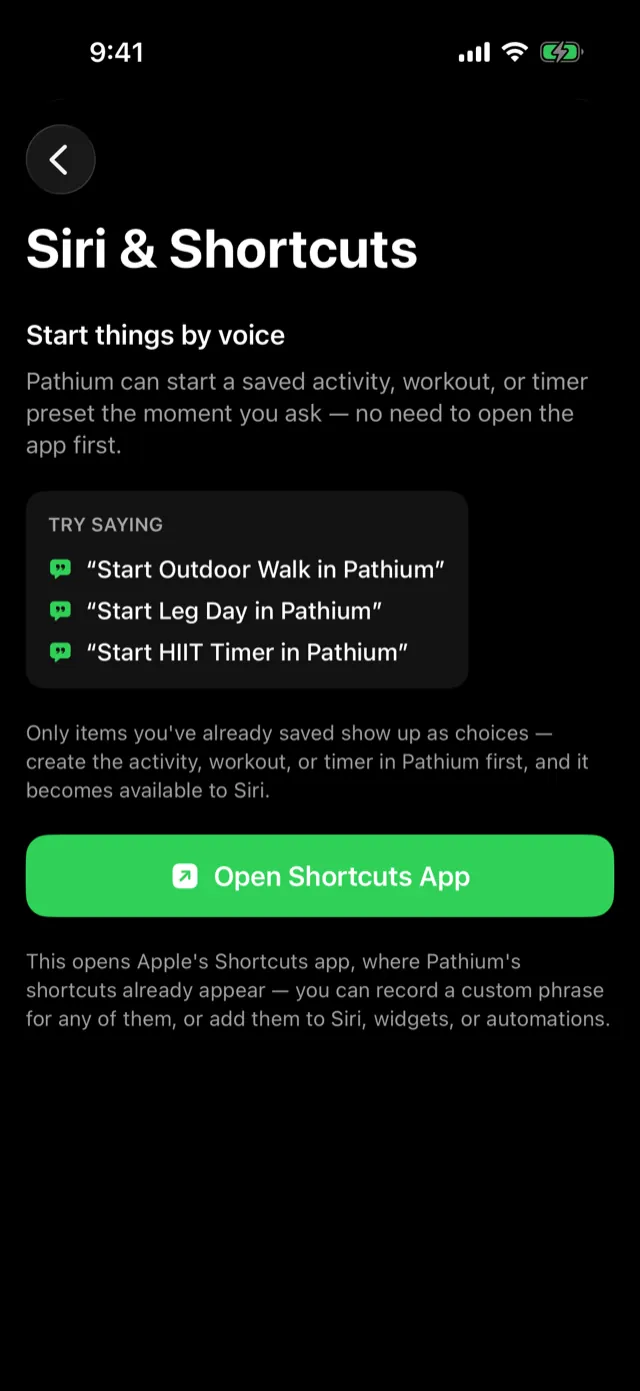 Settings → Siri & Shortcuts.