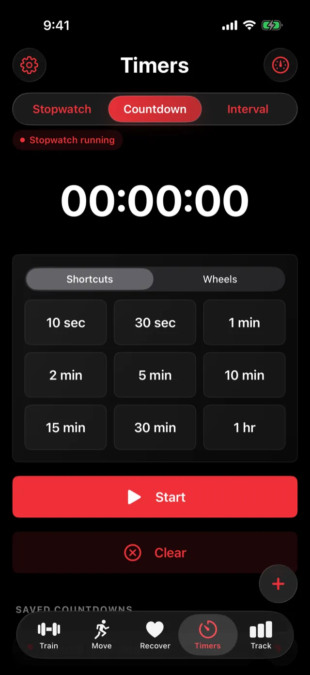 Setting a countdown with Shortcuts.